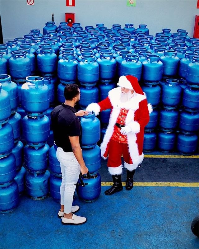 Gravação de campanha de Natal para anúncio